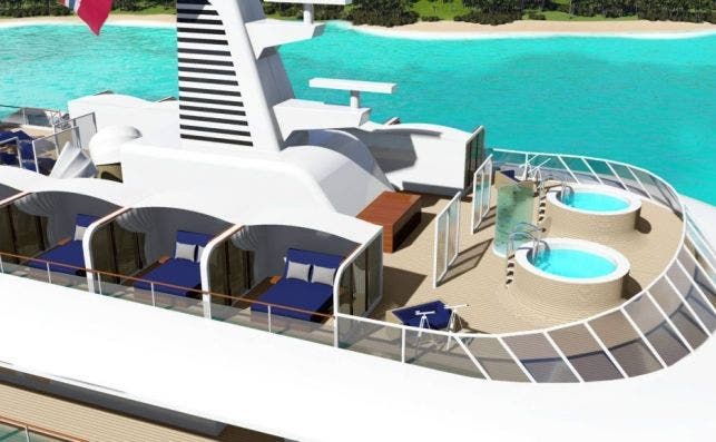 Camas balinesas para dormir bajo las estrellas a todo lujo. Foto SeaDream Yatch Club.