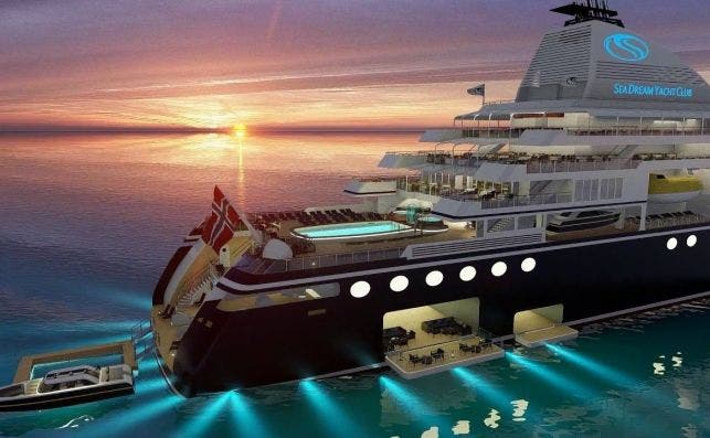 El yate ofrece tambiÃ©n una piscina en el ocÃ©ano. Foto SeaDream Yatch Club.